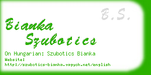 bianka szubotics business card